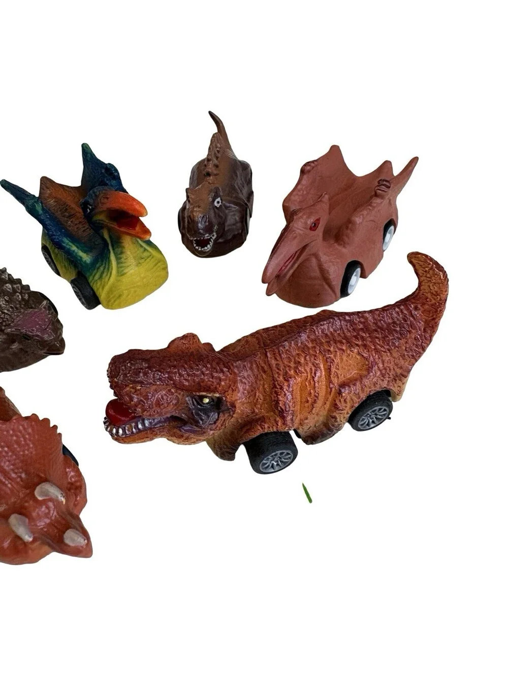 Assorted Lot of 6 Dinosaur Slot Cars Mixed Colors Species